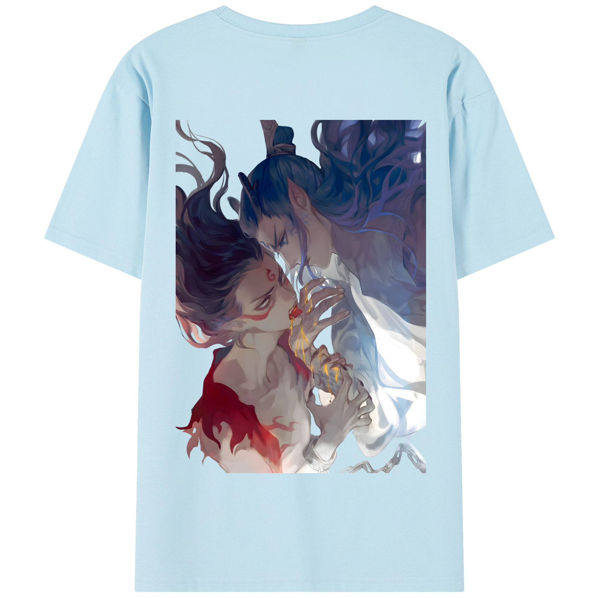 （画像用） Ne Zha 2 ナタ 魔童の大暴れ 綿100％半袖Tシャツ（背面プリント）